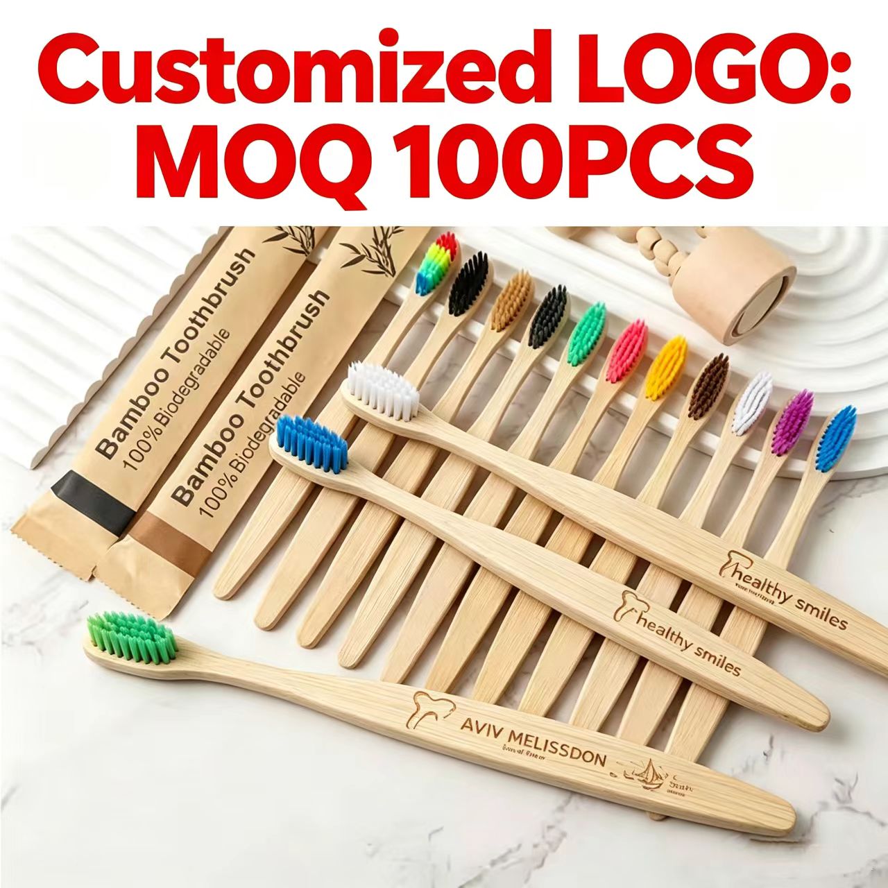 Bamboo Toothbrush - Bamboo Toothbrushes 100Pcs Eco Friendly Resuable