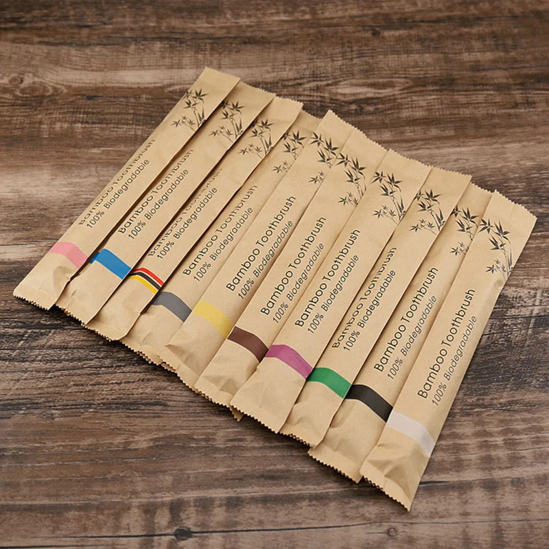 5/15pcs Colorful Toothbrush Na - огляд і ціна Bamboo Toothbrush
