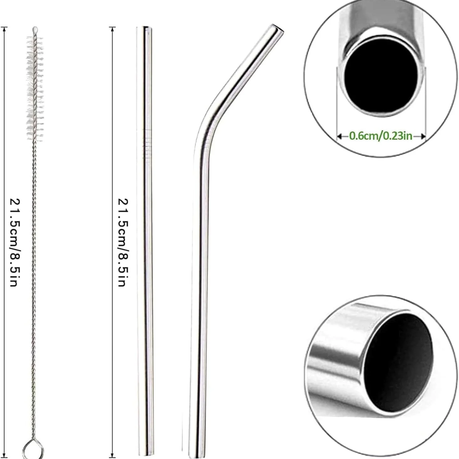 100Pcs Stainless Steel Straw D - огляд і ціна Reusable Straw