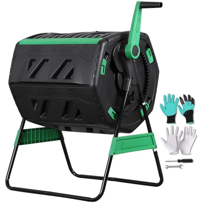 53-Gallon Two-Section Rotating - огляд і ціна Compost Bin