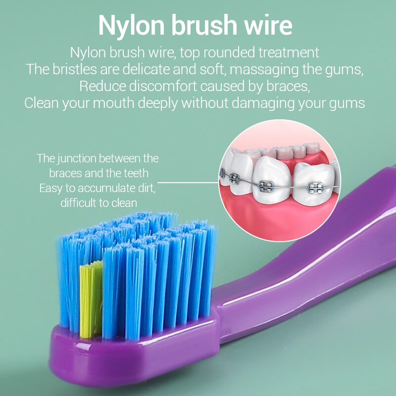 3PC Clean Orthodontic Braces A - огляд і ціна Bamboo Toothbrush