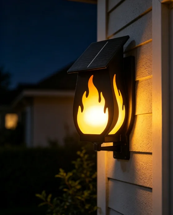 Outdoor solar wall light flame - огляд і ціна Solar Garden Light